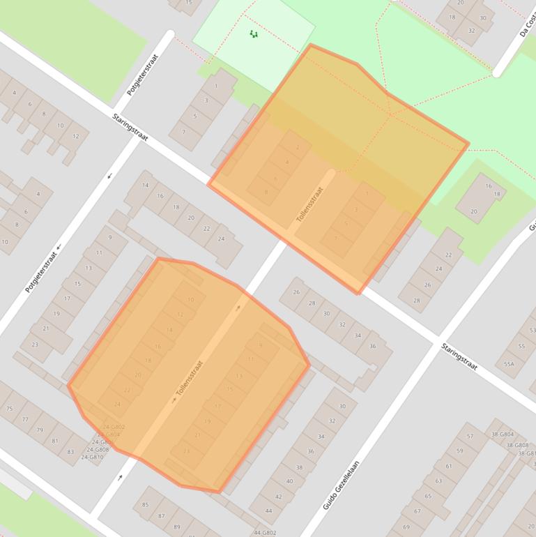 Kaart van postcodegebied 4904GH.