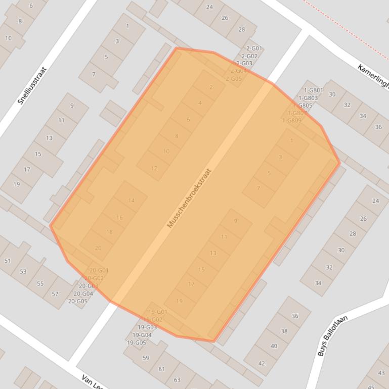 Kaart van postcodegebied 4904KL.