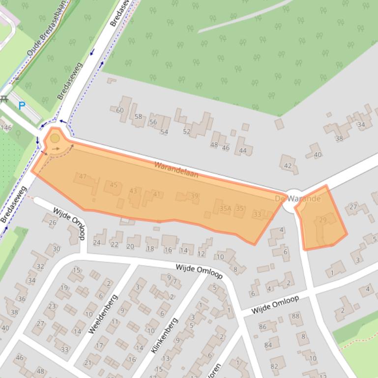 Kaart van postcodegebied 4904PB.