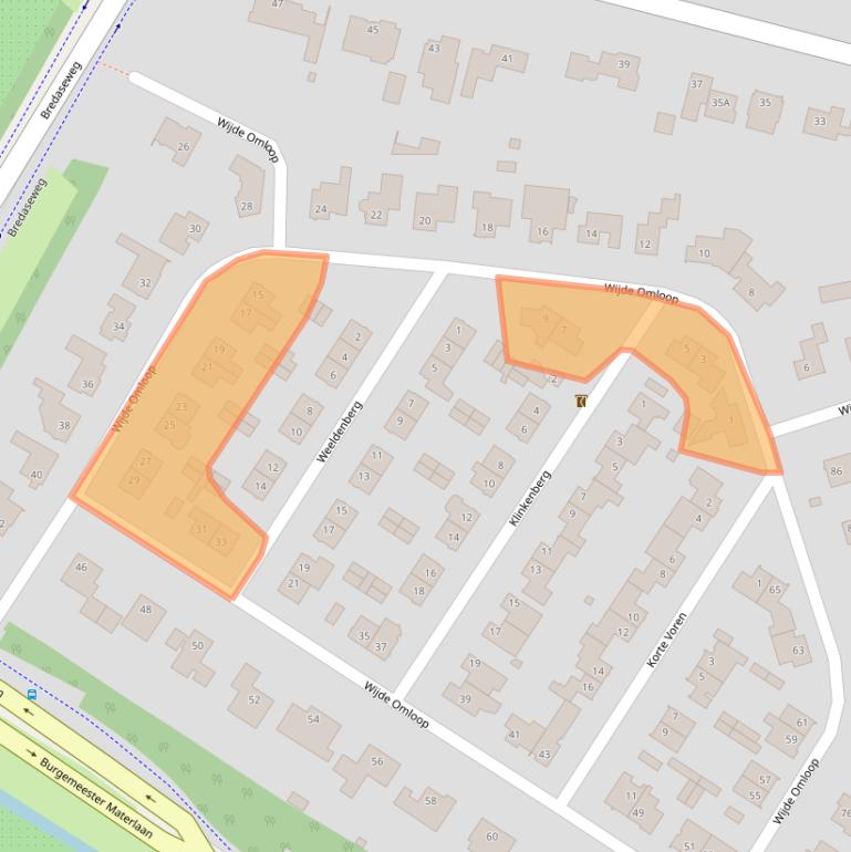 Kaart van postcodegebied 4904PM.