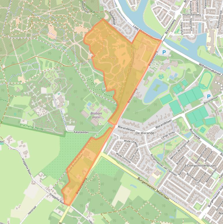 Kaart van postcodegebied 4904SC.