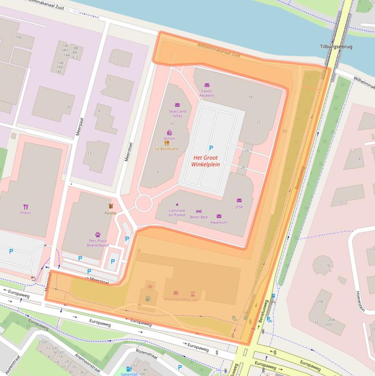 Kaart van postcodegebied 4904SH.