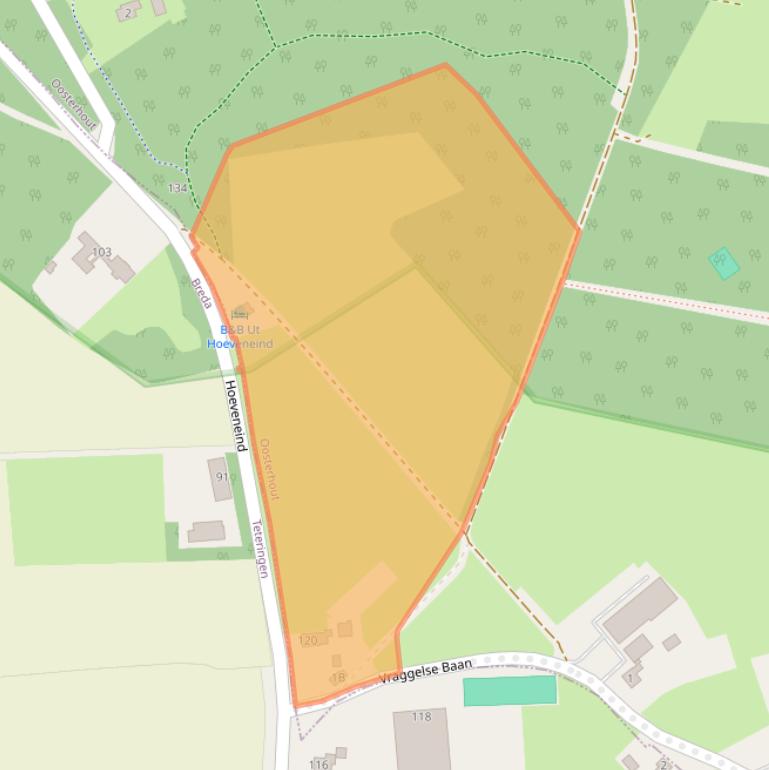 Kaart van postcodegebied 4904SL.