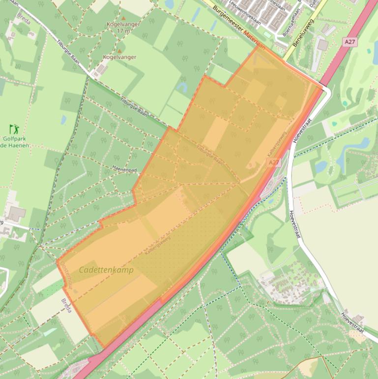 Kaart van postcodegebied 4904SN.