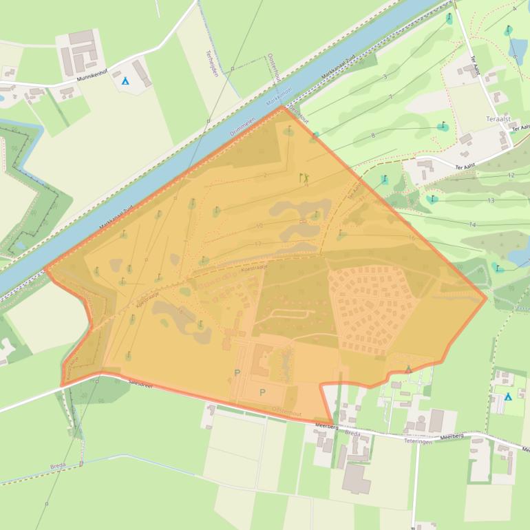 Kaart van postcodegebied 4904SW.