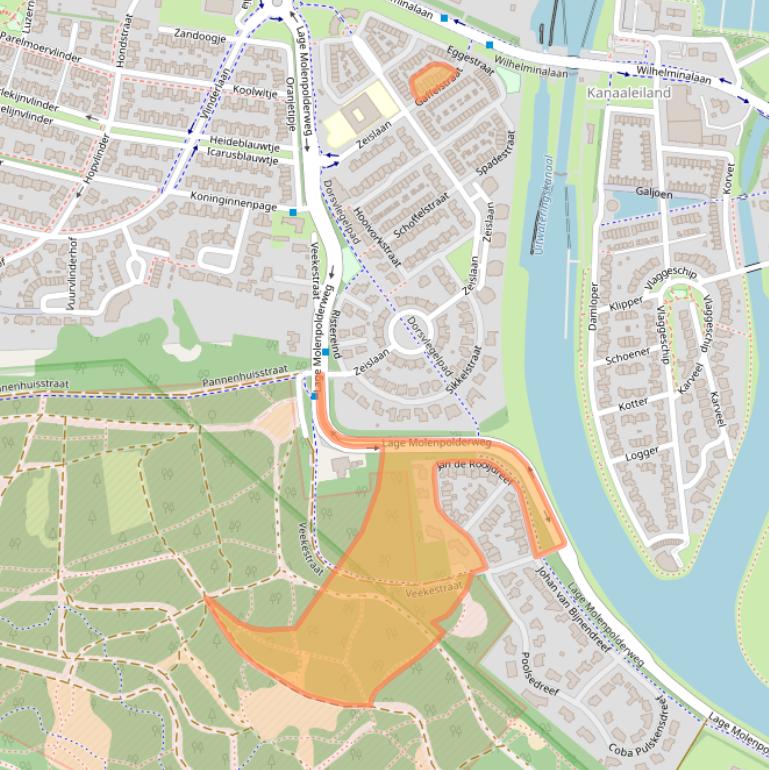 Kaart van postcodegebied 4904VW.