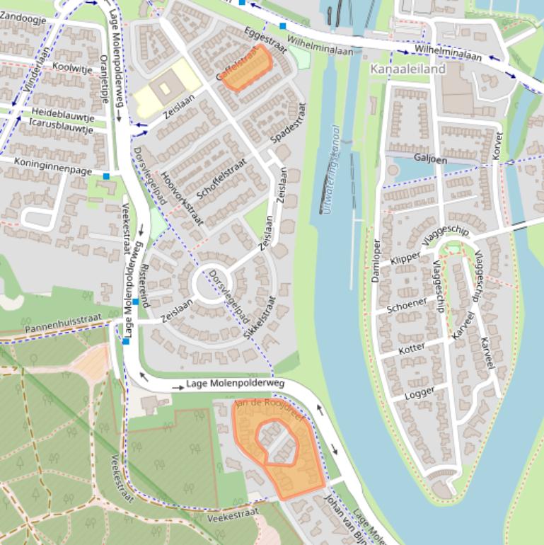 Kaart van postcodegebied 4904VX.