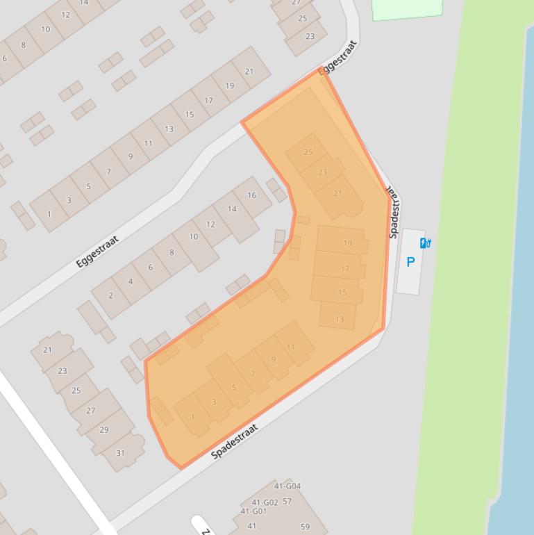 Kaart van postcodegebied 4904VZ.