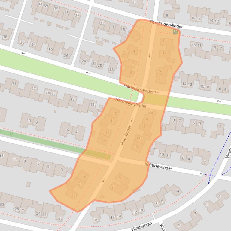 Kaart van postcodegebied 4904ZJ.