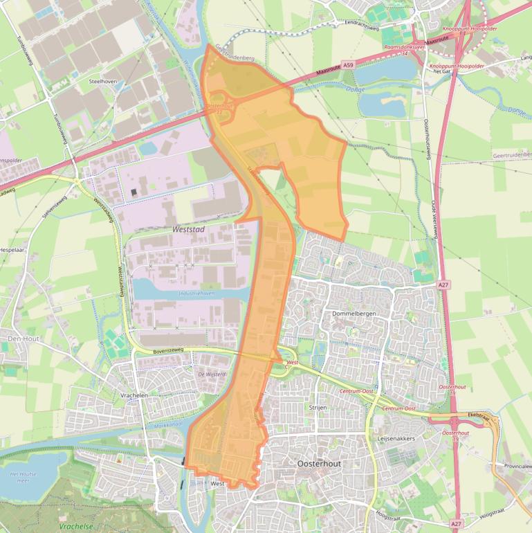 Kaart van postcodegebied 4905.