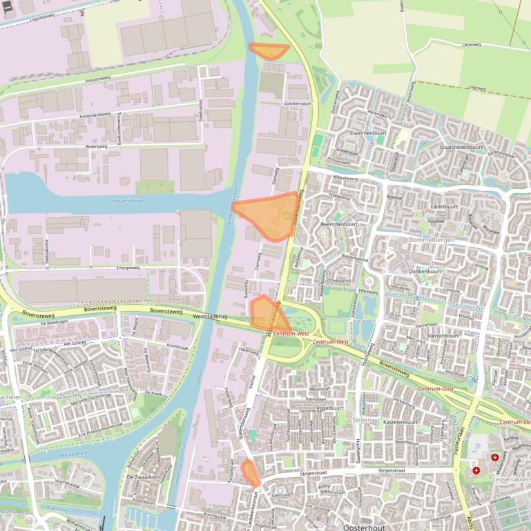 Kaart van postcodegebied 4905AD.