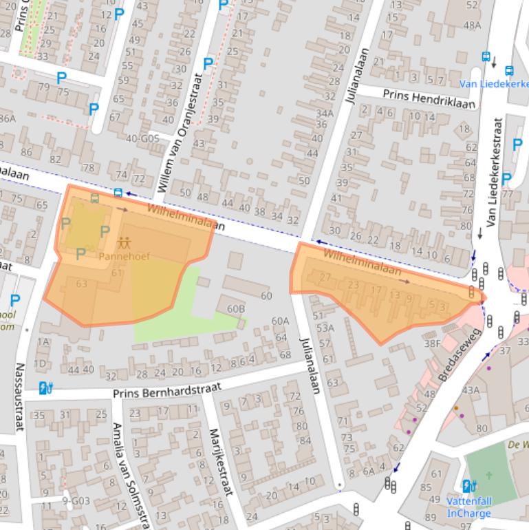 Kaart van postcodegebied 4905AT.