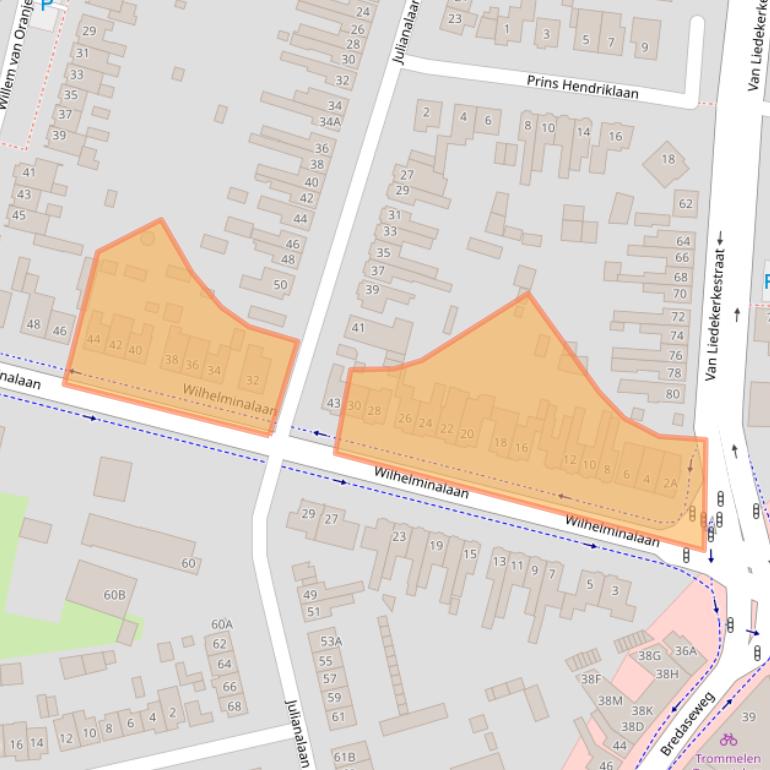Kaart van postcodegebied 4905AW.