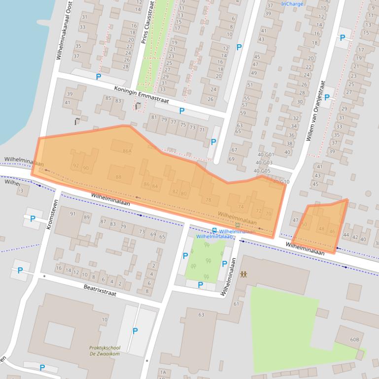 Kaart van postcodegebied 4905AX.