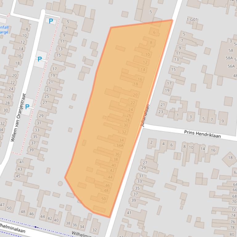 Kaart van postcodegebied 4905BD.