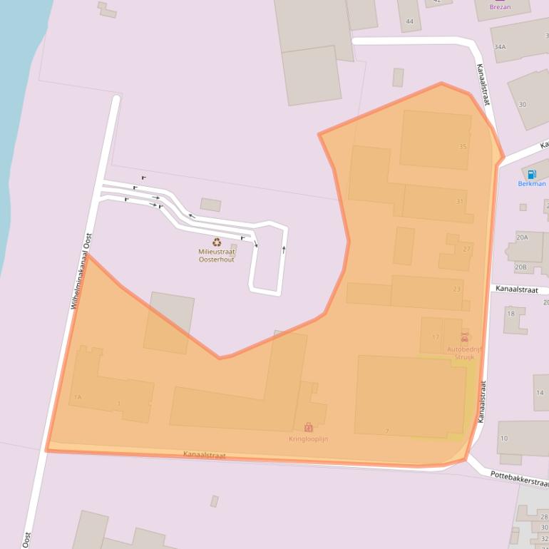 Kaart van postcodegebied 4905BH.