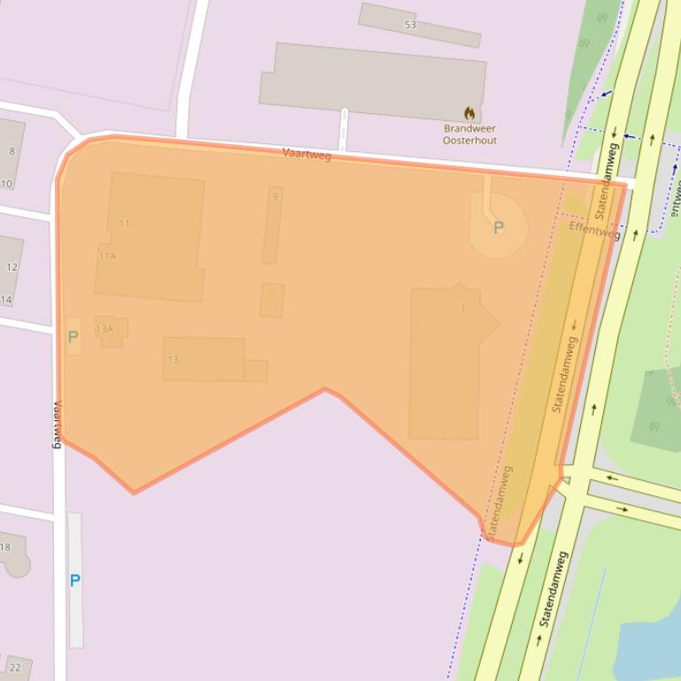 Kaart van postcodegebied 4905BK.