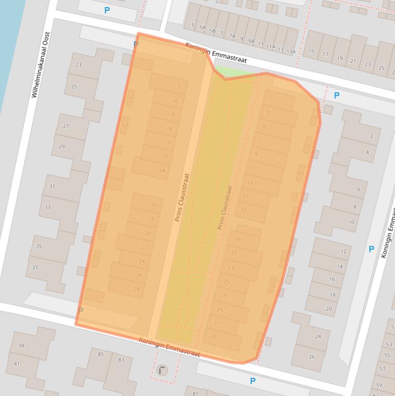 Kaart van postcodegebied 4905BX.