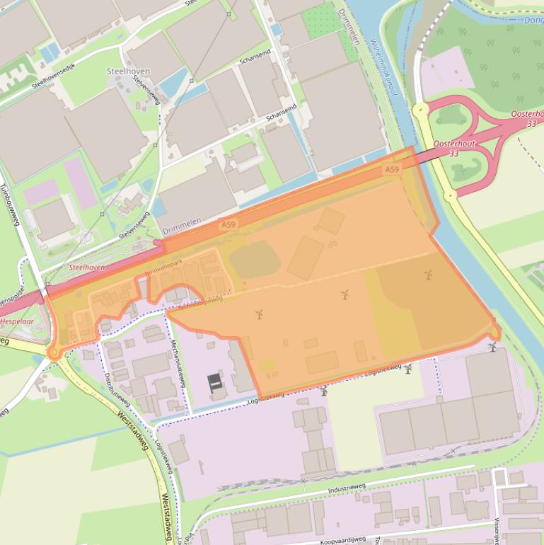 Kaart van postcodegebied 4906AA.