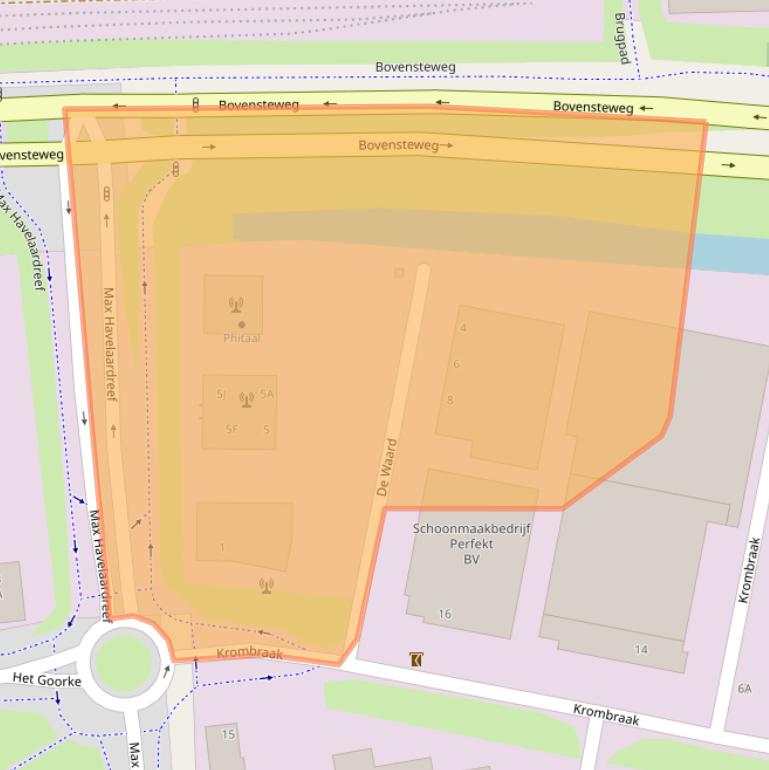 Kaart van postcodegebied 4906BC.