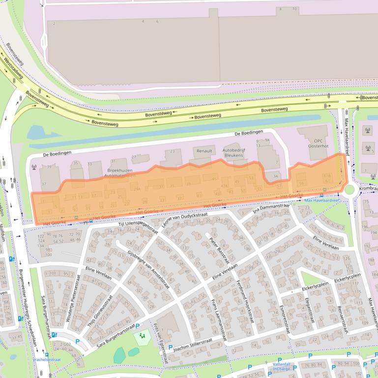 Kaart van postcodegebied 4906CZ.