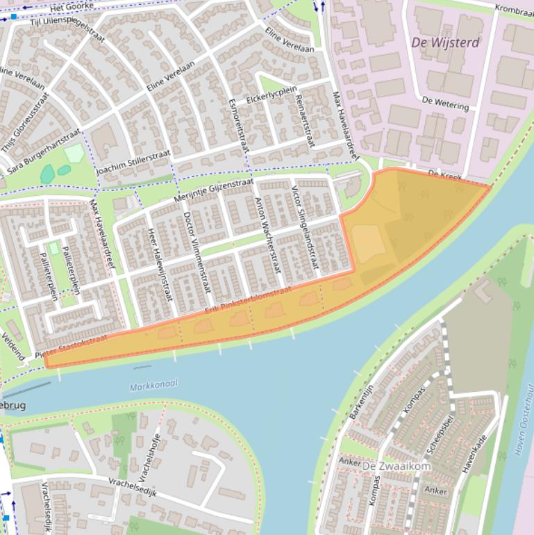 Kaart van postcodegebied 4906ET.