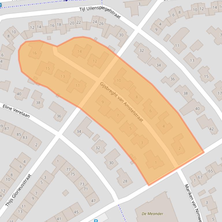 Kaart van postcodegebied 4906JG.