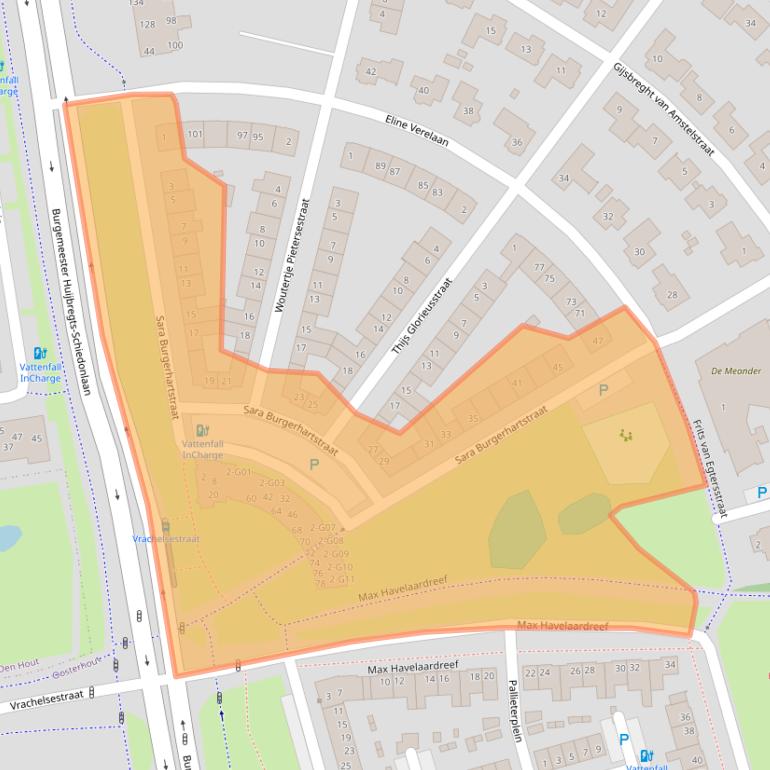 Kaart van postcodegebied 4906JH.