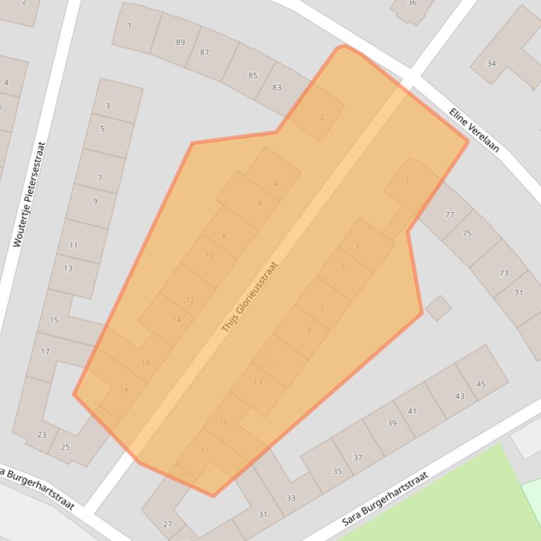 Kaart van postcodegebied 4906JK.