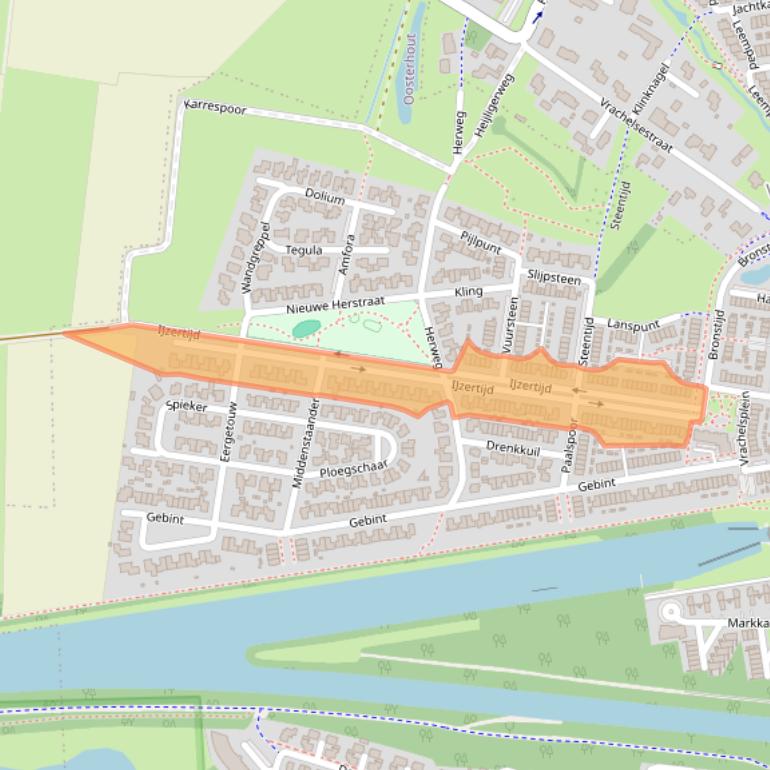 Kaart van postcodegebied 4906LD.