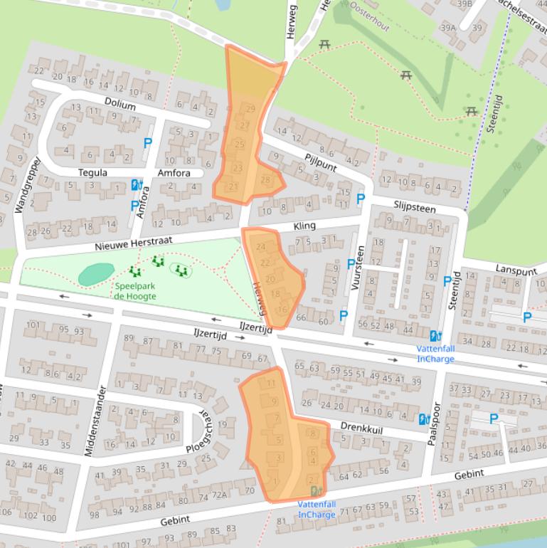 Kaart van postcodegebied 4906MB.