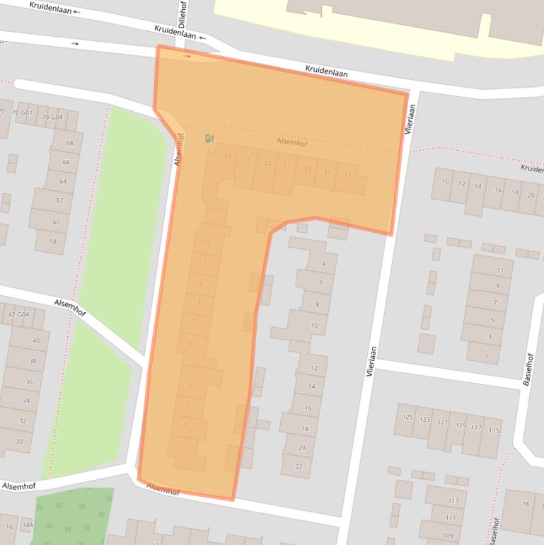 Kaart van postcodegebied 4907AM.