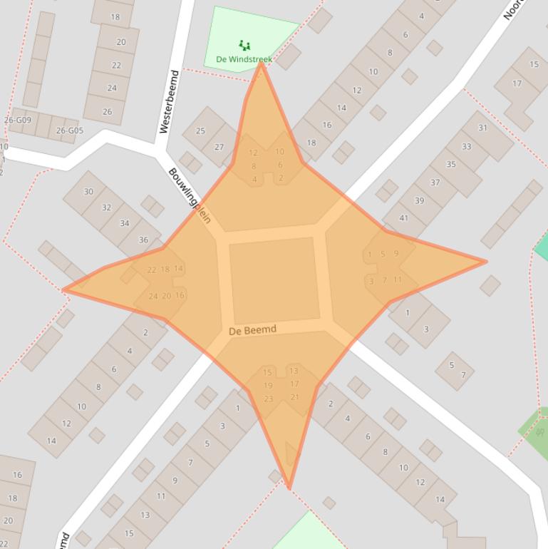 Kaart van postcodegebied 4907EP.