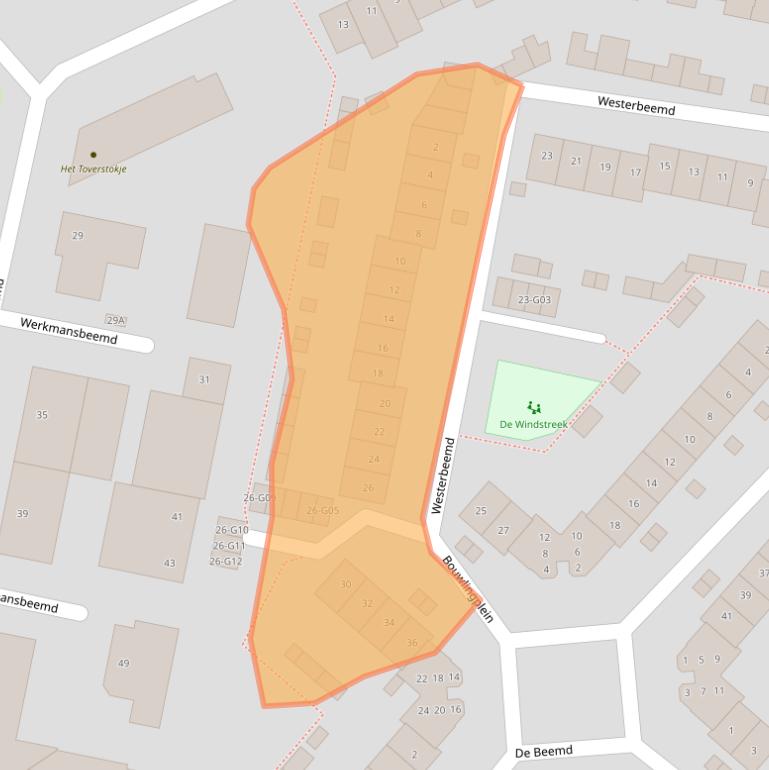 Kaart van postcodegebied 4907ES.