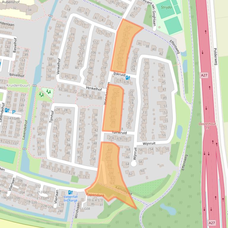 Kaart van postcodegebied 4907HA.
