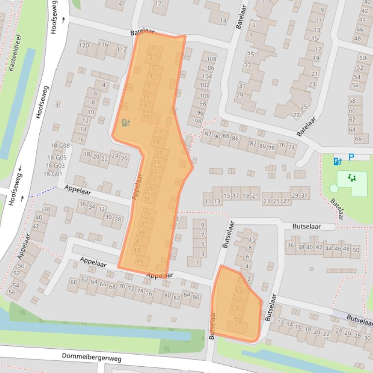 Kaart van postcodegebied 4907KD.