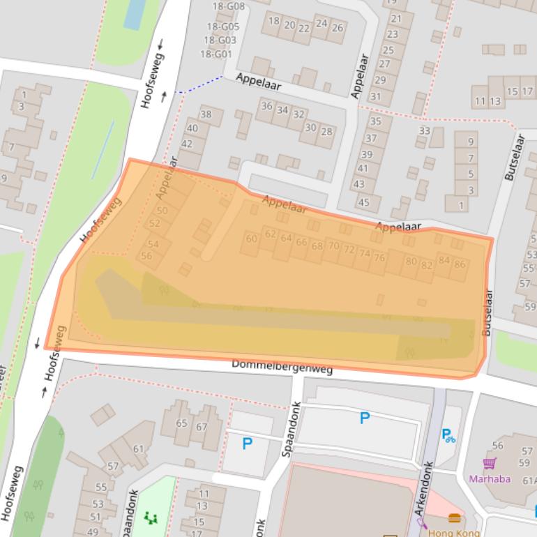 Kaart van postcodegebied 4907KG.