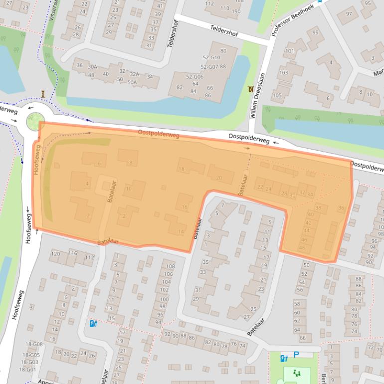 Kaart van postcodegebied 4907KJ.