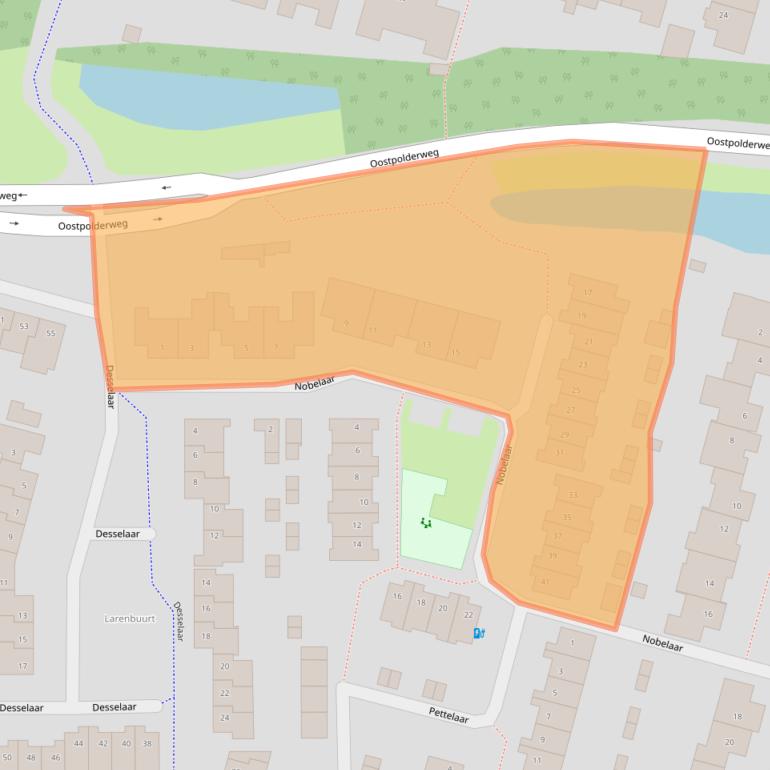 Kaart van postcodegebied 4907LA.