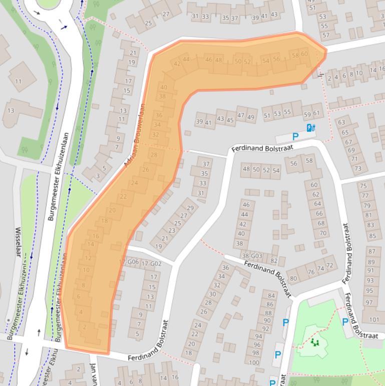 Kaart van postcodegebied 4907MJ.