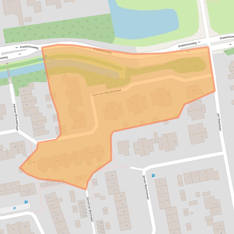 Kaart van postcodegebied 4907MN.