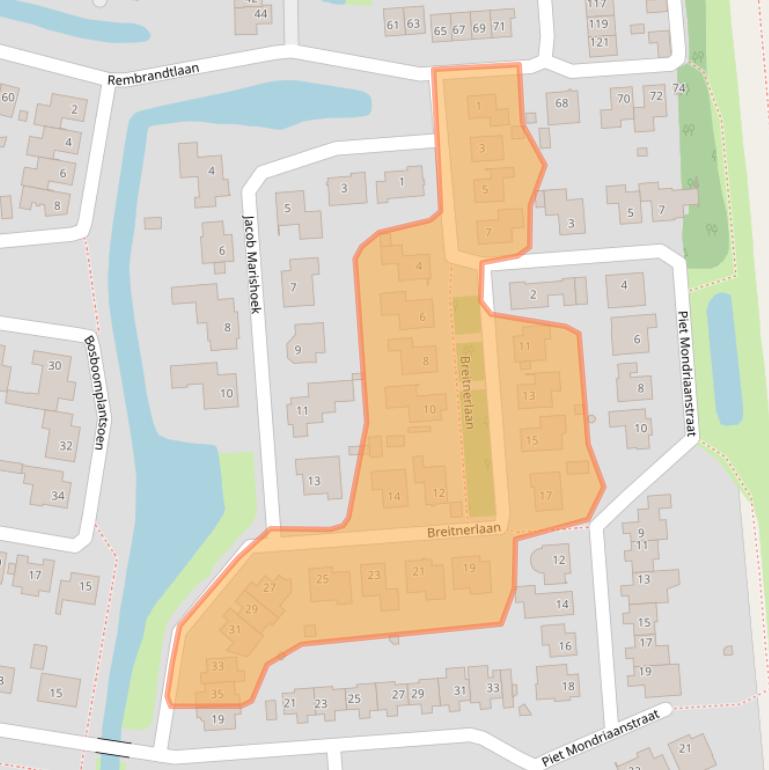 Kaart van postcodegebied 4907NV.