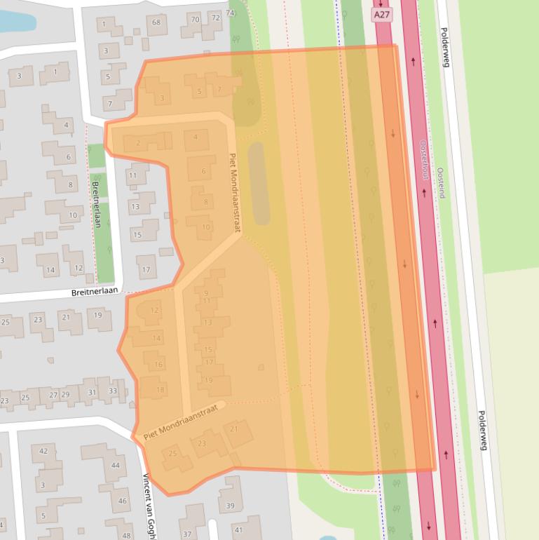 Kaart van postcodegebied 4907NX.