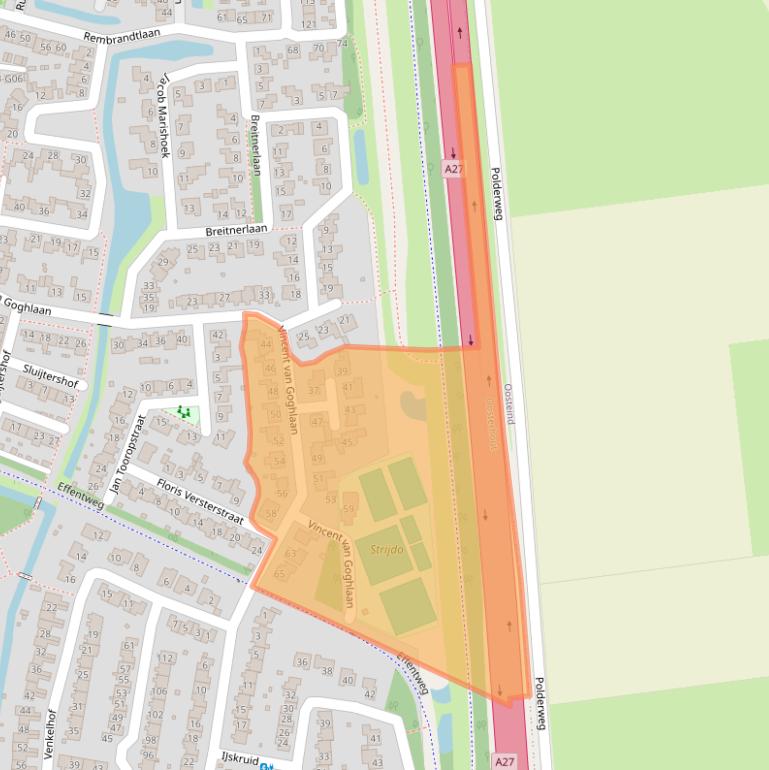 Kaart van postcodegebied 4907PH.