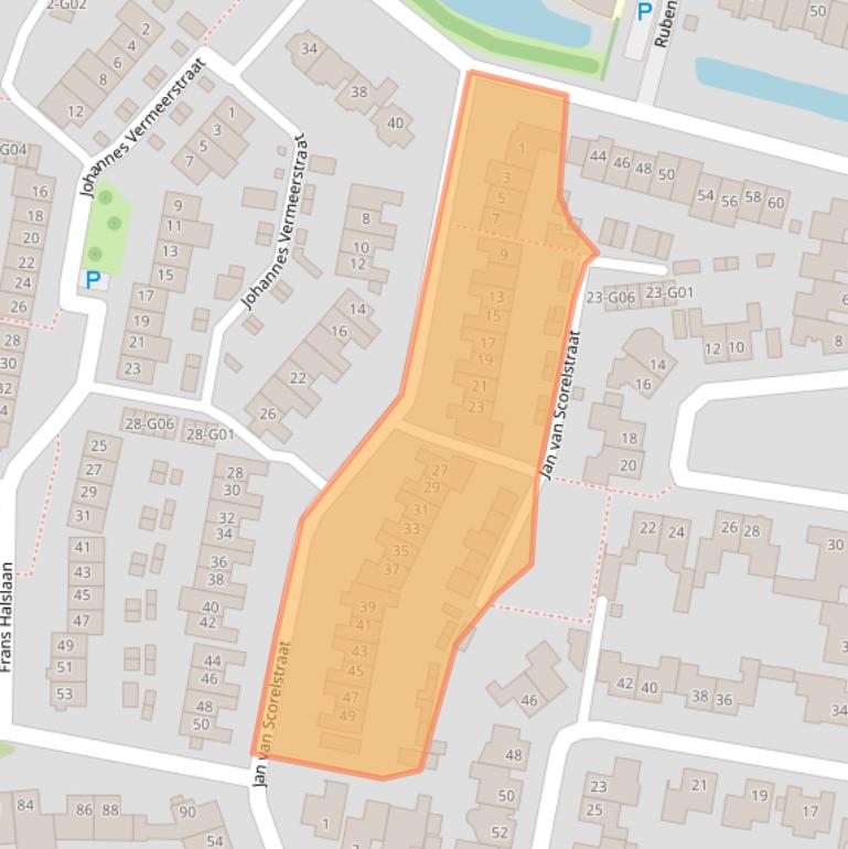 Kaart van postcodegebied 4907PJ.