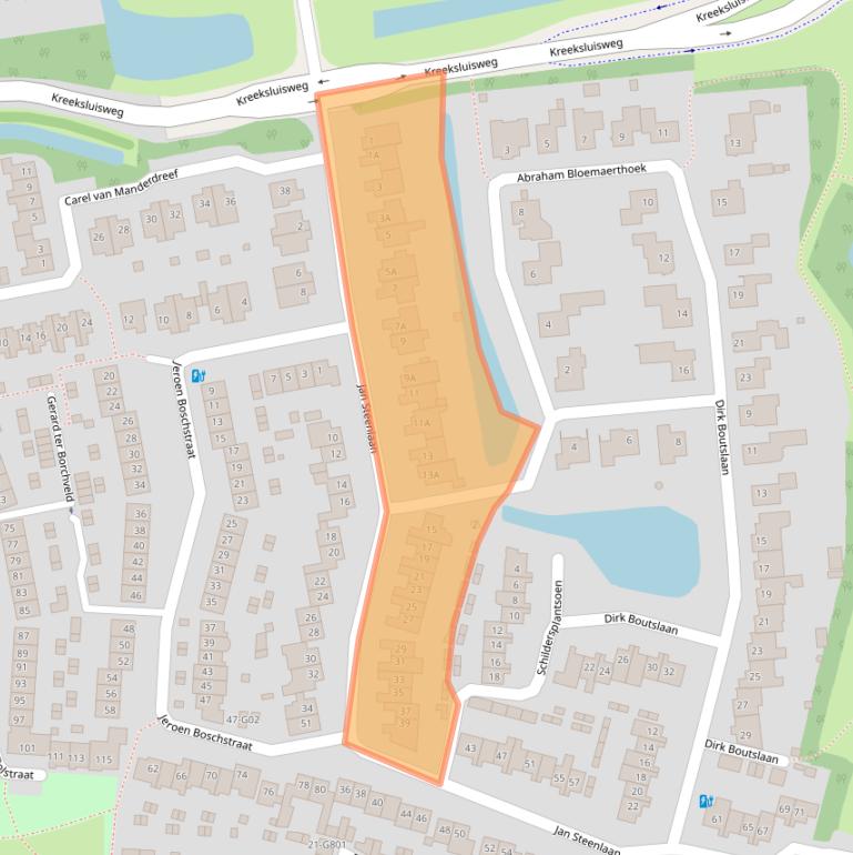 Kaart van postcodegebied 4907RE.