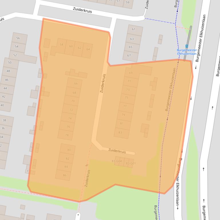 Kaart van postcodegebied 4907VJ.