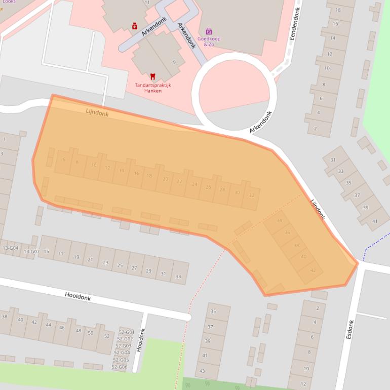 Kaart van postcodegebied 4907XD.