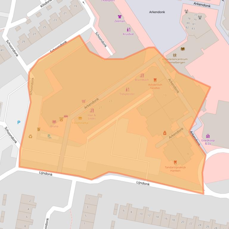 Kaart van postcodegebied 4907XT.