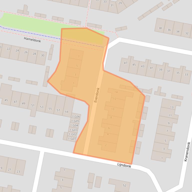 Kaart van postcodegebied 4907XW.